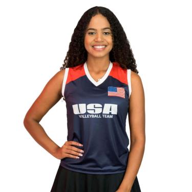 Imagem de Camisa de Vôlei EUA Marinho Feminina-Feminino