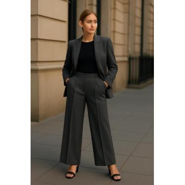 Imagem de Conjunto feminino alfaiataria G - Nk Modas, Cinza chumbo