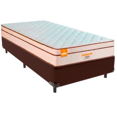 Imagem de Cama Box Solteirão e Colchão Pequim Molas Ultralastic Inducol Marrom