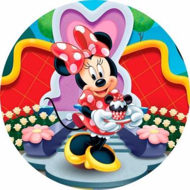 Imagem de Painel Festa Redondo 3d casa da minnie Sublimação 1,50M - Fantasia Bra