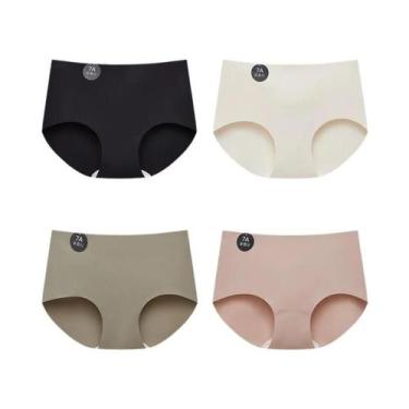 Imagem de Conjunto De 4 Calcinhas De Seda Sem Costura Para Mulheres, Confortávei