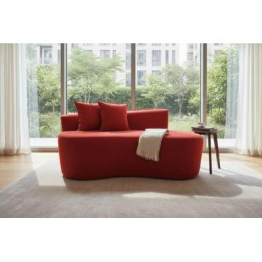 Imagem de Namoradeira Sofá Feijão Hana 130cm Orgânica Couro - Mansão Decor