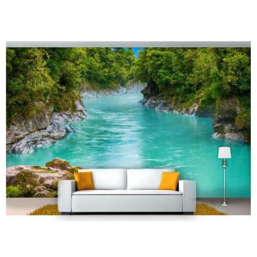 Imagem de Papel De Parede Lago Azul Rio Canyon Água 3D Nlk142