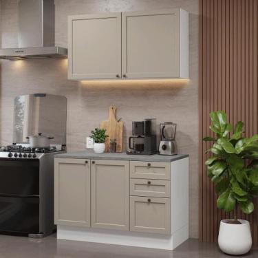 Imagem de Armário de Cozinha Compacta 120 cm Branco/Crema Vik Madesa 01, Branco/