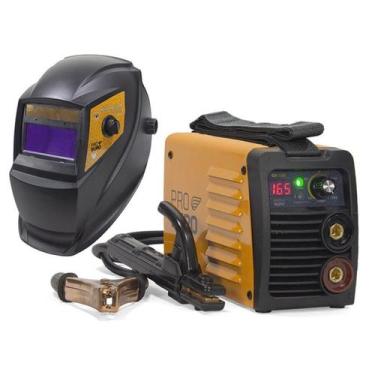 Imagem de KIT Máquina de Solda Inversora 165A Bivolt e Máscara Escurecimento Aut