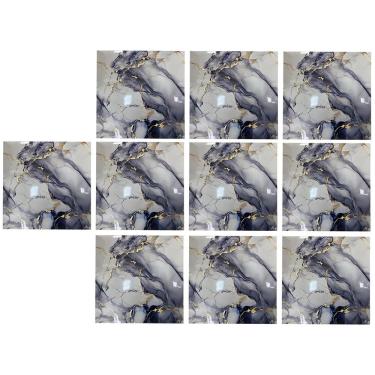 Imagem de Kit Placa Adesiva 3D Mármore Moderno Espuma de Polietileno PVC Autocolante Texturizado Azul