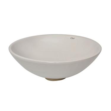 Imagem de Cuba de Apoio Jasmin Fiori Oval Sobrepor Branco Louça para Banheiro com Design Contempo...