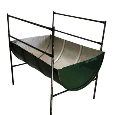 Imagem de Churrasqueira de latão/tonel grande, armação desmontável - NoBrand