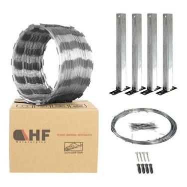 Imagem de Concertina Cerca 30 Cm + Kit Instalação P/ 10 Metros - Cod 3 - Congrat