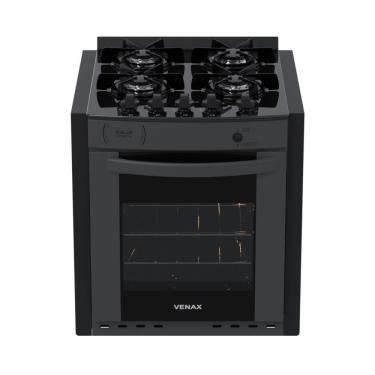 Imagem de Fogão de Embutir 4 Bocas Gaudi Prisma Vitreo BL Grafite Gás GLP Com Forno GDPMV450 - Ve...