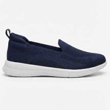 Imagem de Tênis Feminino Usaflex Conforto Tricot Joanete - Azul Marinho-Feminino