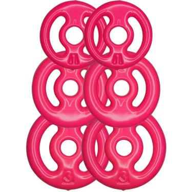 Imagem de Kit 12Kg em Anilhas Emborrachadas Rosa Pares de 1Kg 2Kg e 3Kg-Unissex