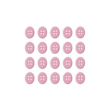Imagem de Botão Oval 4 Furos - 100 Unidades - We Care About, Rosa Bebe