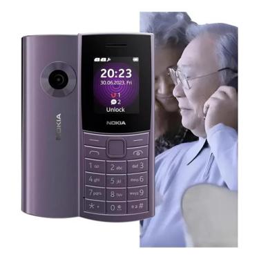 Imagem de Celular Nokia 4G P/ Idoso Teclado Grande Som Alto 2 Chips - Roxo