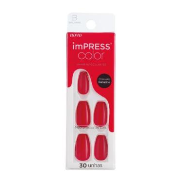 Imagem de Unha Postiça Autocolante imPRESS Color Bailarina Beet Snacks - Kiss Ne