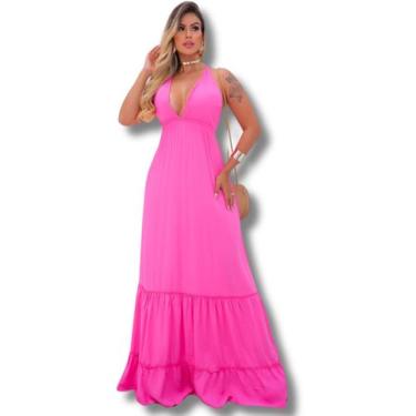 Imagem de Vestido Feminino Longo Frente Unica Com Bojo Para Festa Dia e Tarde No