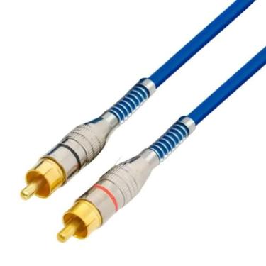 Imagem de Cabo Rca Profissional Blindado 2 Rca + 2 Rca Grupo MXT 4mm 5m Azul