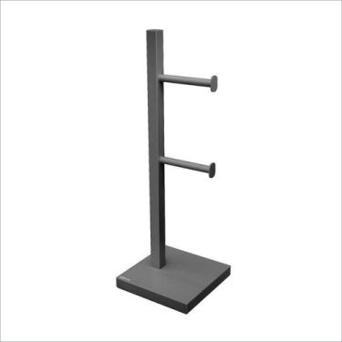 Imagem de Suporte para Papel 47,9x15,5x15,5cm Cinza/Silver Cris Metal