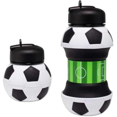 Imagem de Garrafa Água Infantil Bola Dobrável 550ml Squeeze Retrátil com Alça Co