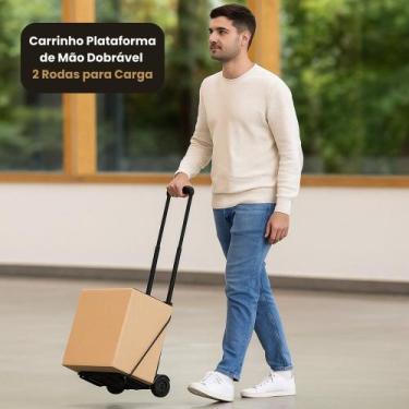 Imagem de Carrinho Plataforma de Mão Dobrável 2 Rodas para Carga - Globalmix