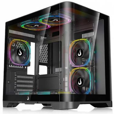 Imagem de Gabinete Gamer Rise Mode Galaxy Curved, Mid Tower, Vidro Temperado, mA