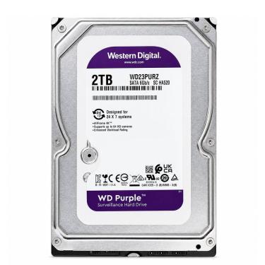 Imagem de HD Interno WD23PURZ 2TB SATA III 6GB-S 64MB para Videomonitoramento DVR NVR Purple Western Digital