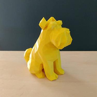 Imagem de Cachorro Schnauzer Decorativo - 10 Cm Altura -Toque 3D Cor: Amarelo