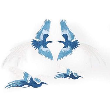 Imagem de HEEPDD 4 peças de remendo bordado de pássaro de fênix, faça você mesmo, decoração em forma de pássaros, adesivos, roupas, apliques, acessórios de artesanato para camiseta Cheongsam Jeans sacos de chapéu