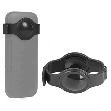 Imagem de Mugast Capa protetora de lente, protetor de câmera de plástico antiarranhões com fivela para Insta 360 One X (preto)