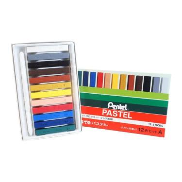 Imagem de Giz Pastel Seco 12 Cores Pentel