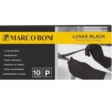 Imagem de 10Un Luvas Profissionais P Em Latex Black Marco Boni