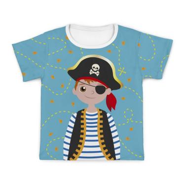 Imagem de Camiseta Infantil Manga Curta Pirata Menino MiniBoo Proteção Solar 50 +