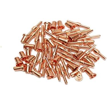 Imagem de Qiang Han 60 peças de cobre vermelho estendido ponta de cortador de plasma kit de eletrodos e bicos Mayitr Consumível para corte PT31 LG40 40A