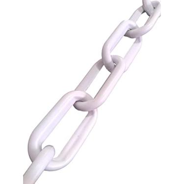 Imagem de 1 Mt Corrente Plástica Calha Chuva Decoração Elo Extra Grande Branca