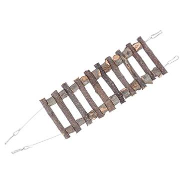 Imagem de Escada suspensa para animais de estimação, escada de corda de pássaro, fácil de instalar, brinquedo de madeira para mastigar ecologicamente correto (40 cm, azul)