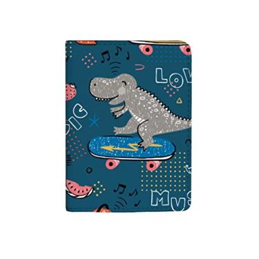 Imagem de Vantaso Capa de passaporte de animal com música de dinossauro fofo capa de cartão de vi...