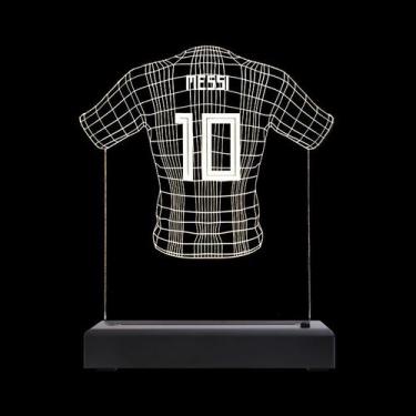 Imagem de Abajur Luminária Led Camiseta Messi Decorativa - Tecnotronics