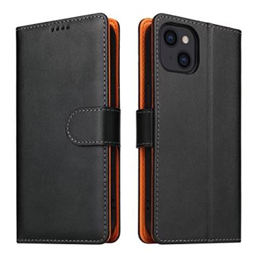 Imagem de YINGDAFENG Capa carteira para iPhone 14 Promax, capa protetora magnética de couro PU com compartimentos para cartões e proteção para câmera à prova de choque, capa interna de TPU (poliuretano termoplástico) preta