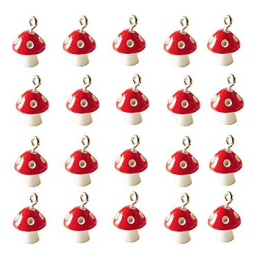 Imagem de ccHuDE 30 peças mini pingentes de cogumelo de resina pingentes de cogumelo ornamentos pendurados para brinco pulseira colar joias fazendo chaveiro artesanato faça você mesmo, Resina