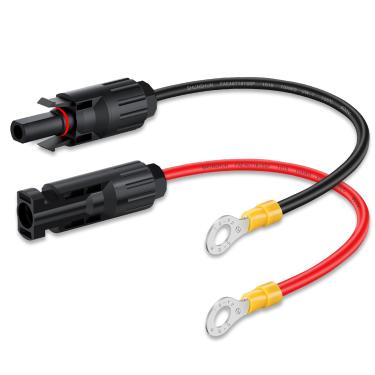 Imagem de ELECTOP Cabo conector de painel solar 10AWG, conector solar para anel de O cabo adaptador de painel solar com conector macho e fêmea para gerador solar inversor kit de carregador de bateria
