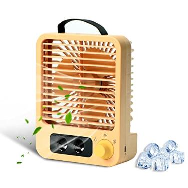 Imagem de KUKIXO Mini Ventilador de Mesa com Ventilador Pessoal Leve Nano Spray Umidificador e Refrigeração de Ar para Quarto e Escritório