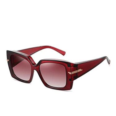 Imagem de Óculos de sol polarizados superdimensionados moda feminina armação grande óculos de sol quadrado preto dirigindo óculos de sol uv400, vinho vermelho rosa, polarizado