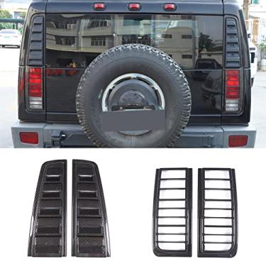 Imagem de PIUGILH Apto para Hummer H2 2003-2009 Luz traseira superior lâmpada de ventilação acessórios de decoração de carro (conjunto de padrão de fibra de carbono (para SUV))