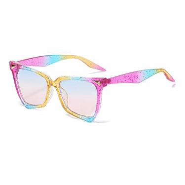 Imagem de Personalidade Hollow Rainbow Cat Sunglass Eye Design Polarizado Anti-ultravioleta UV400 Óculos Casuais para Adultos, Mulheres, Homens, C7, Tamanho Único