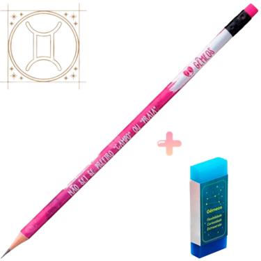 Imagem de Kit de lápis preto grafite HB e Borracha Tris Signo Gêmeos