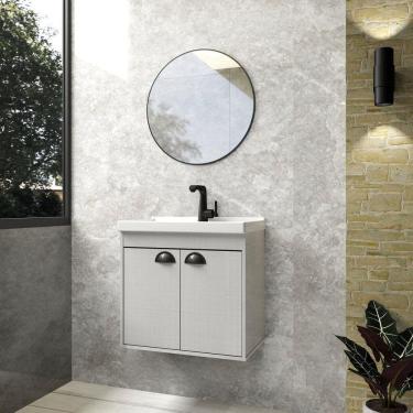 Imagem de Gabinete para Banheiro MDF 50cm com Cuba Siena Riverzza Lineo