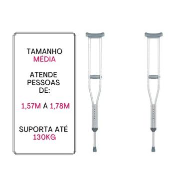 Imagem de Muleta Axilar Regulável Dellamed D7 Tamanho M - Par