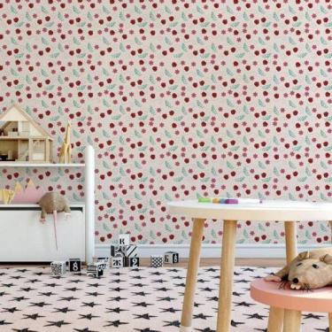 Imagem de Papel De Parede Infantil Joaninha E Flores
