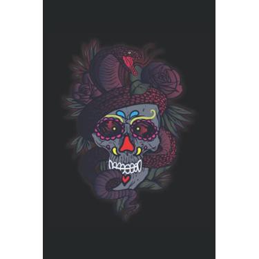 Imagem de Schlange Notizbuch: Motiv Schlange um den Schädel