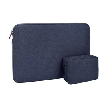 Imagem de Capa protetora para notebook com bolsa de acessórios, bolsa de transporte, compatível com todos os laptops de 14,1 a 15,4 polegadas (azul)